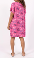Kukkakuvioinen tunikamekko One size, fuksia tai khaki