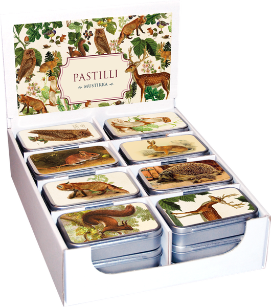 Pastillit metallirasiassa mustikka