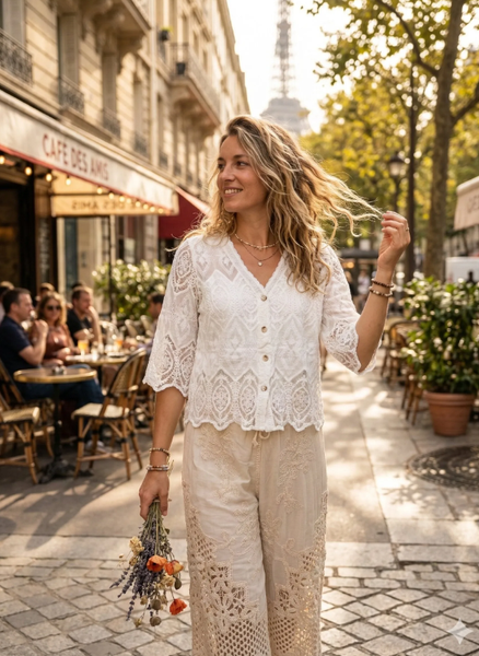 Pitsipaita puuvillaa &ndash; romanttinen , valkoinen tai musta