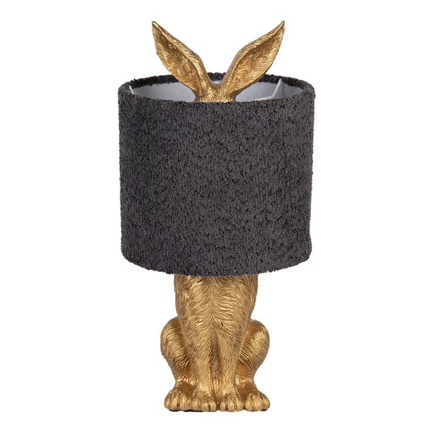 P&ouml;yt&auml;valaisin pupu kulta / musta - p&ouml;rr&ouml;inen varjostin