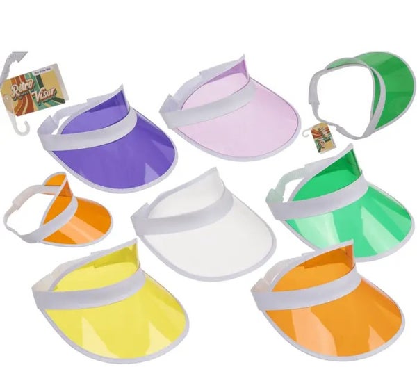 Retro aurinkolippa v&auml;rillinen &ndash; 80-luvun visor-lippa kes&auml;&auml;n