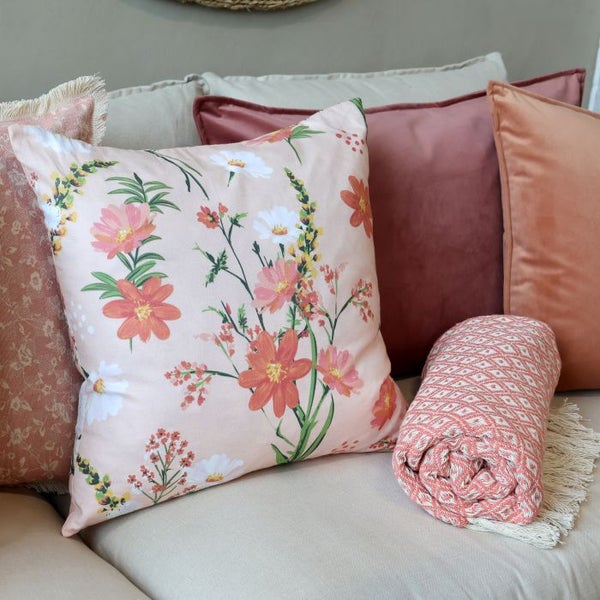 Boheemi kukallinen tyynynp&auml;&auml;llinen roosa, Chic Antique