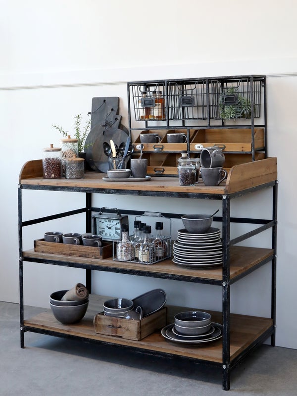 Sein&auml;hylly antique coal , Chic Antique