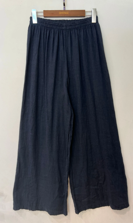 Leve&auml;lahkeiset pellavahousut Navy tai khaki, One Size