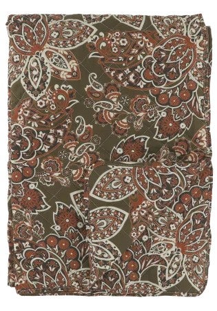 Torkkupeitto paisley- kuosilla Moss & terrakotta