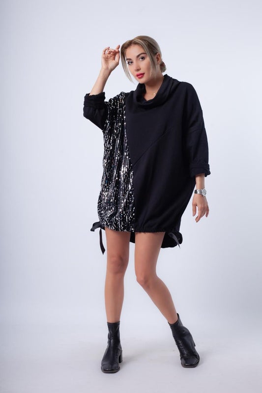 Musta paljettipusero, One size