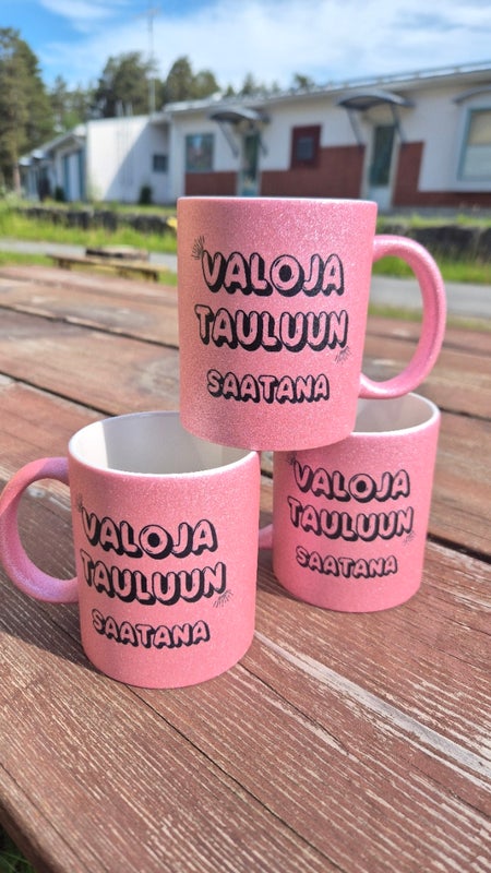 Valoja Tauluun Glitter kahvimuki pinkki tai kulta