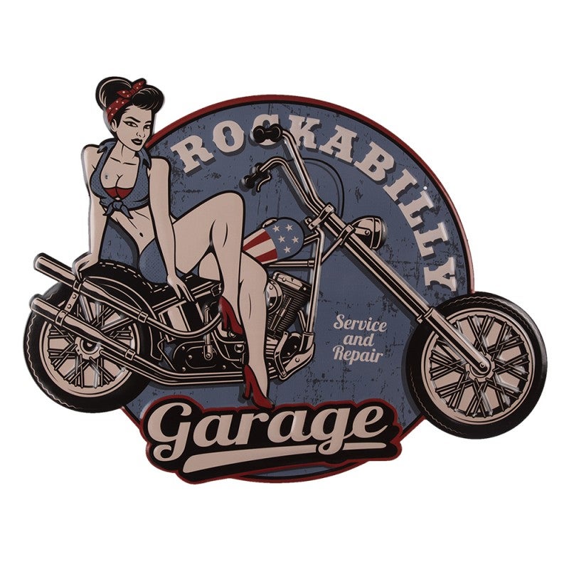 Sein&auml;kyltti Rockabilly Garage 60 x 46 cm