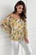 Kukallinen off shoulder -pusero, keltainen tai sininen